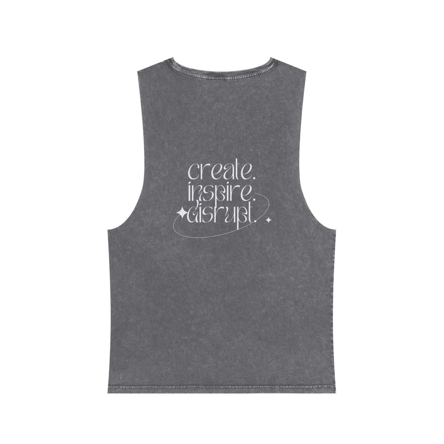 What Can't You Do? Unisex Stonewash Tank Top: "Create. Inspire. Disrupt."