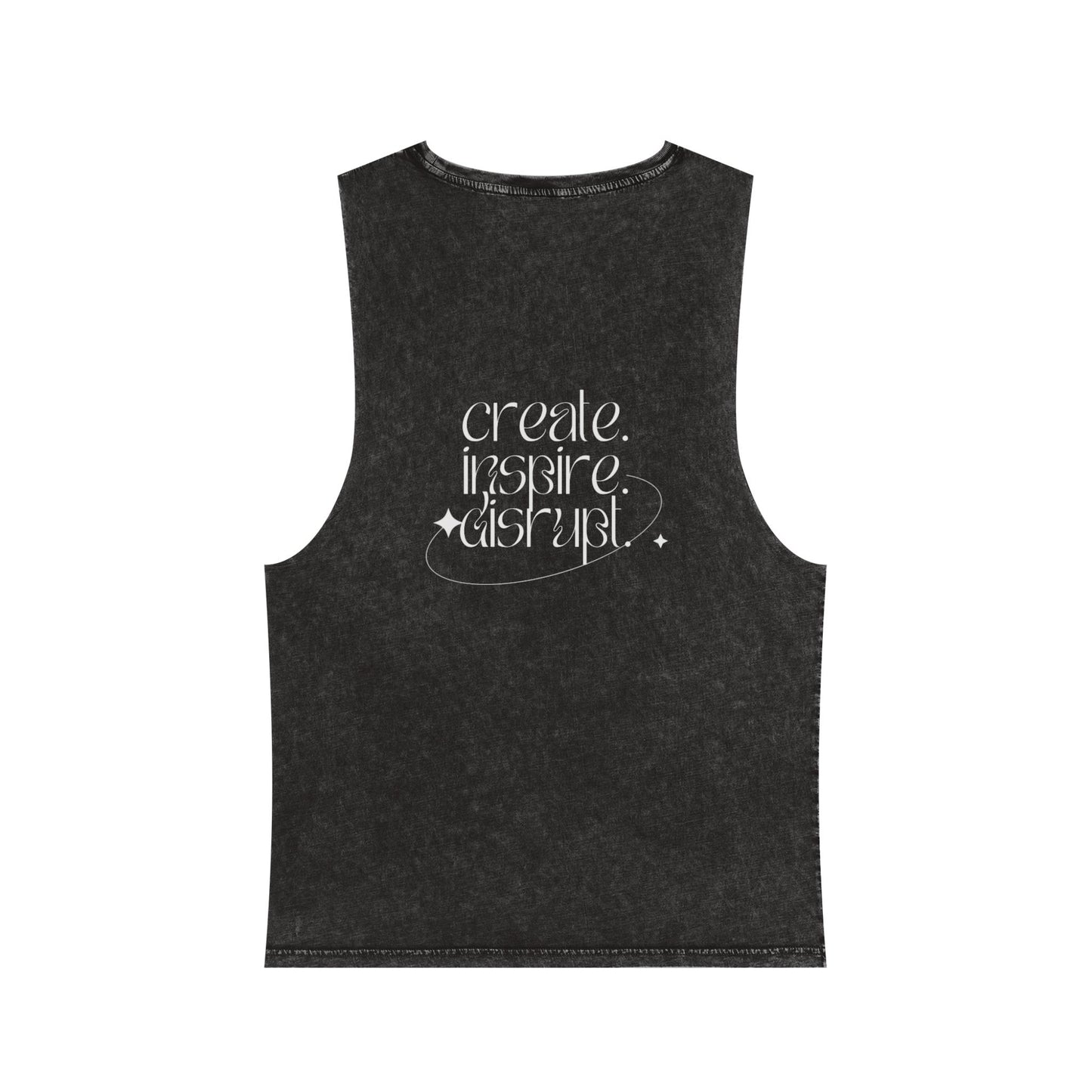 What Can't You Do? Unisex Stonewash Tank Top: "Create. Inspire. Disrupt."