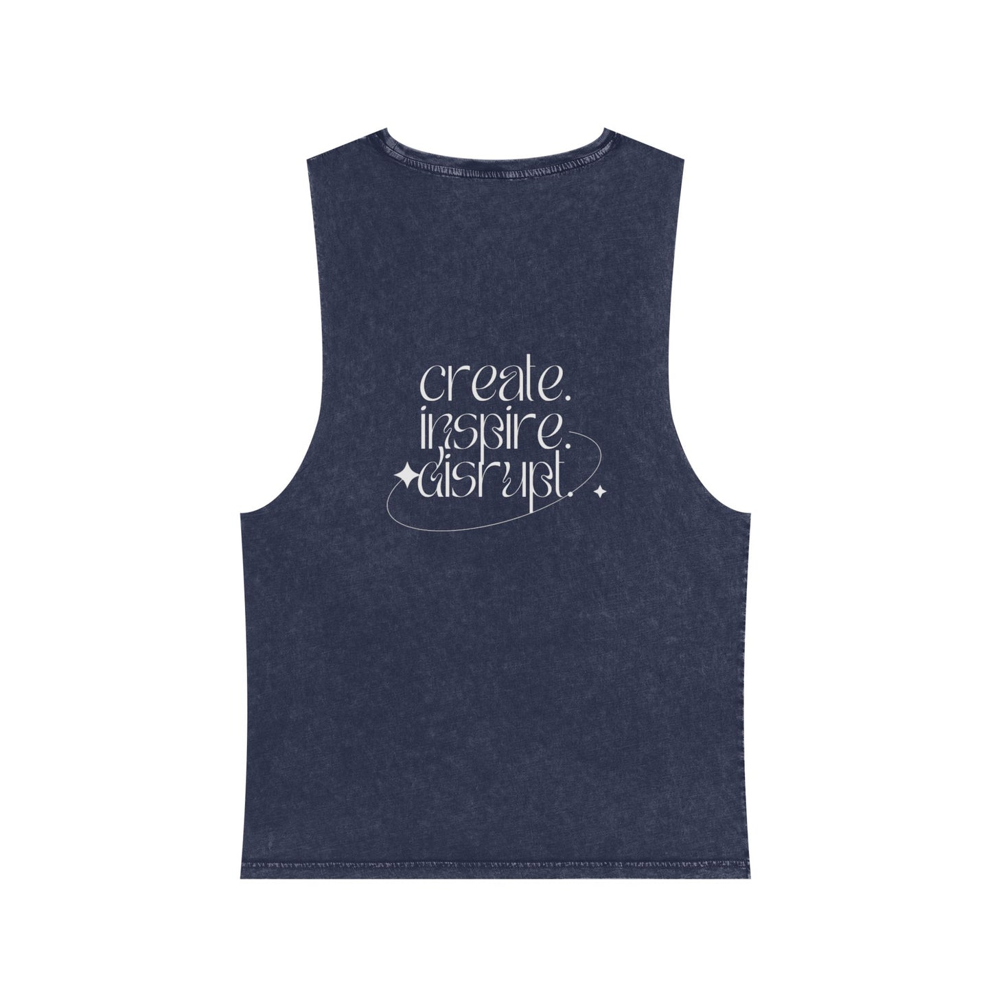 What Can't You Do? Unisex Stonewash Tank Top: "Create. Inspire. Disrupt."