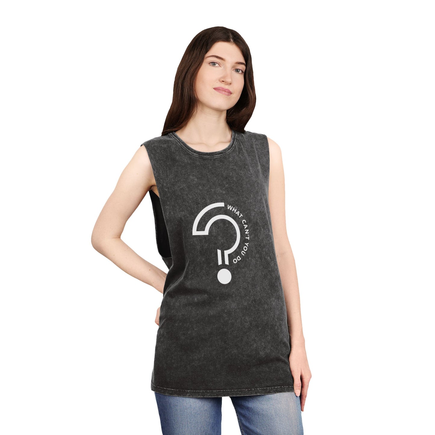 What Can't You Do? Unisex Stonewash Tank Top: "Create. Inspire. Disrupt."