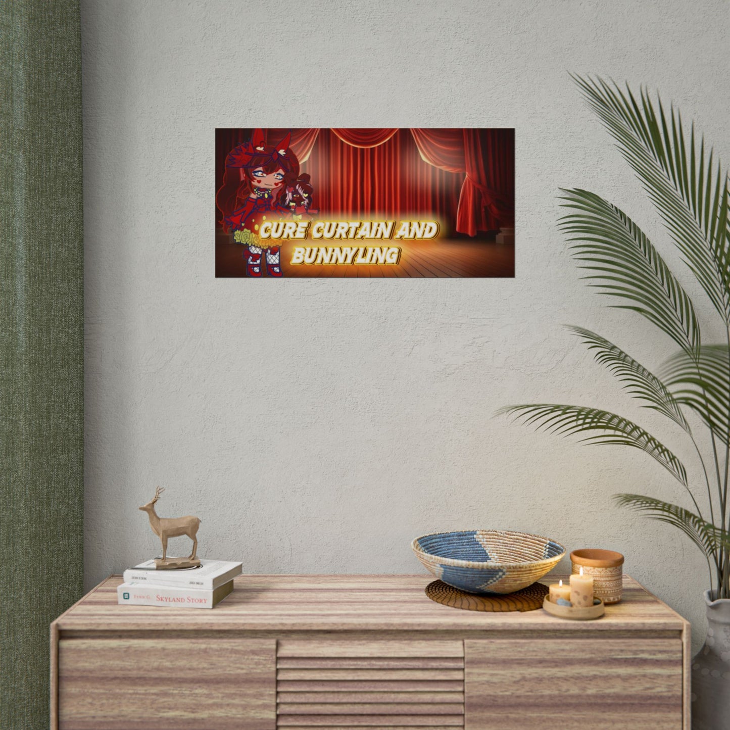 [Cure Curtain and Bunnyling] - Cozy Whimsy Wall Scroll Poster