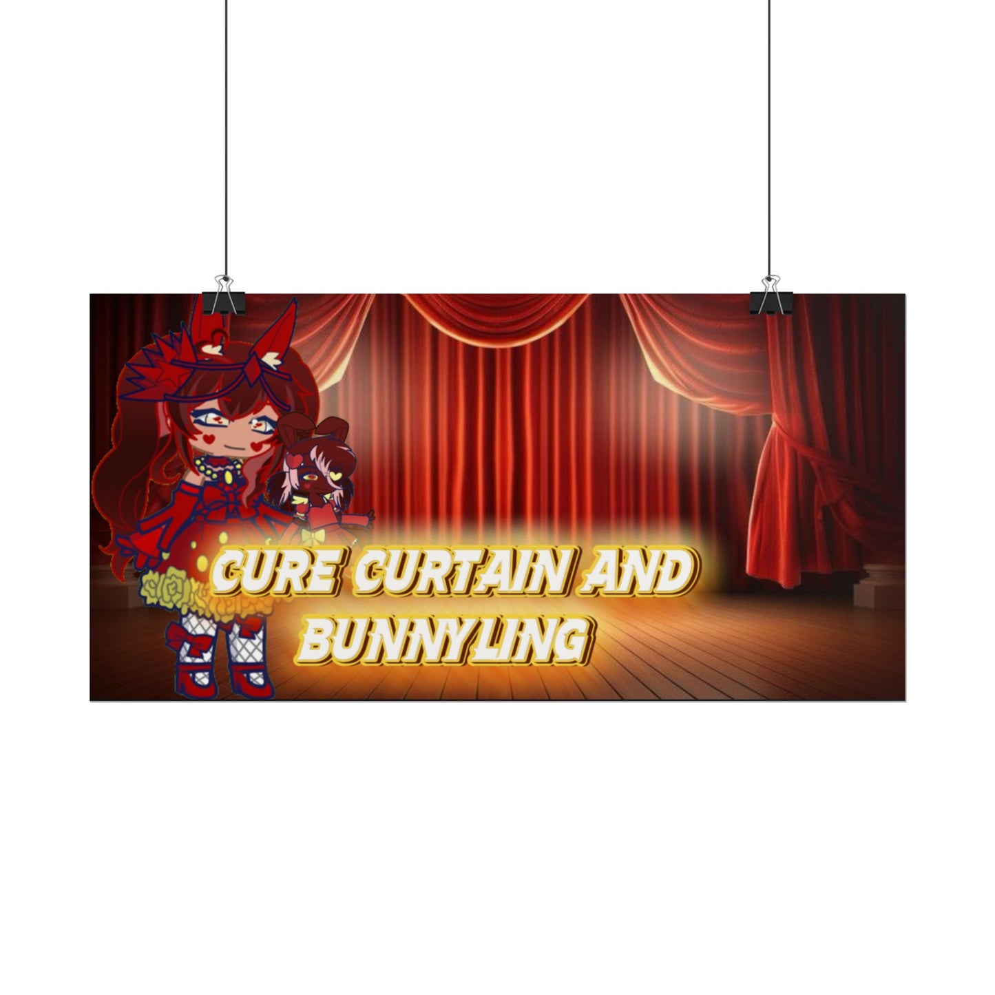 [Cure Curtain and Bunnyling] - Cozy Whimsy Wall Scroll Poster