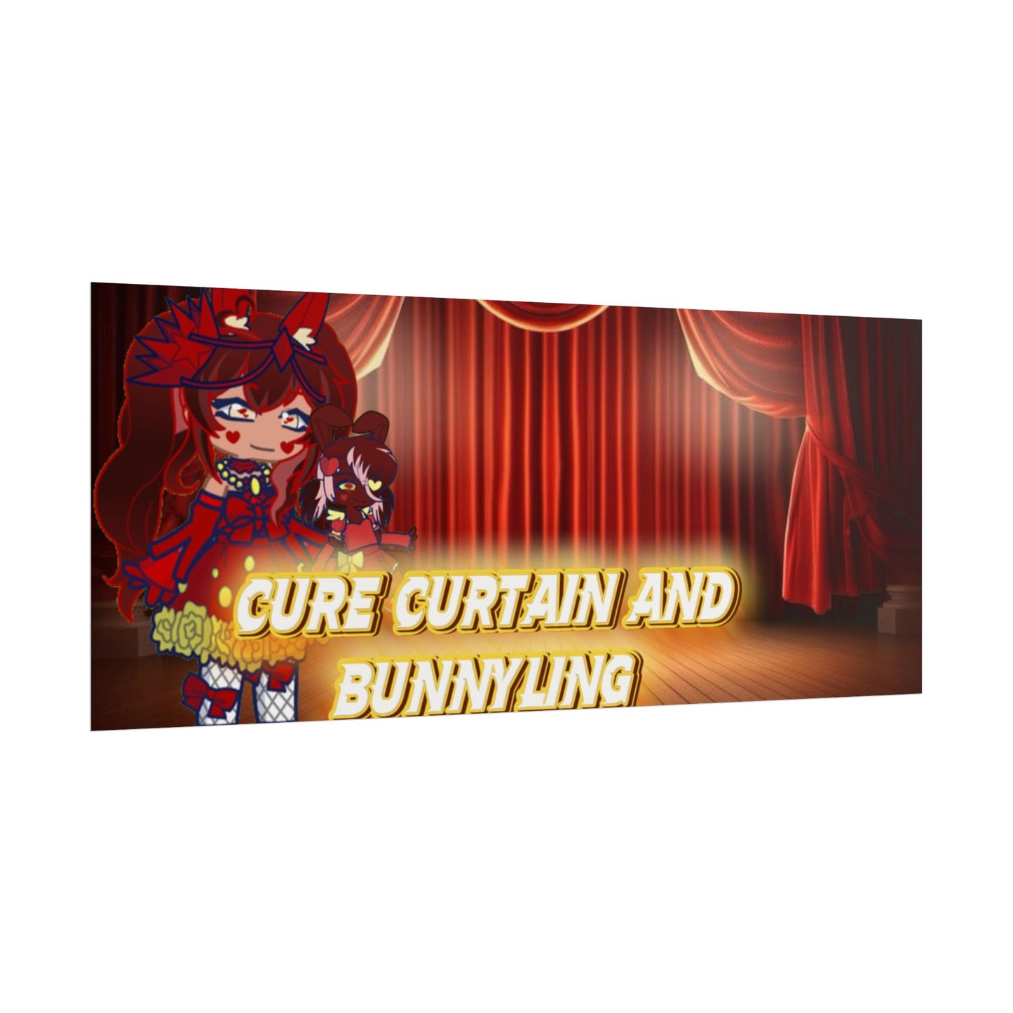[Cure Curtain and Bunnyling] - Cozy Whimsy Wall Scroll Poster