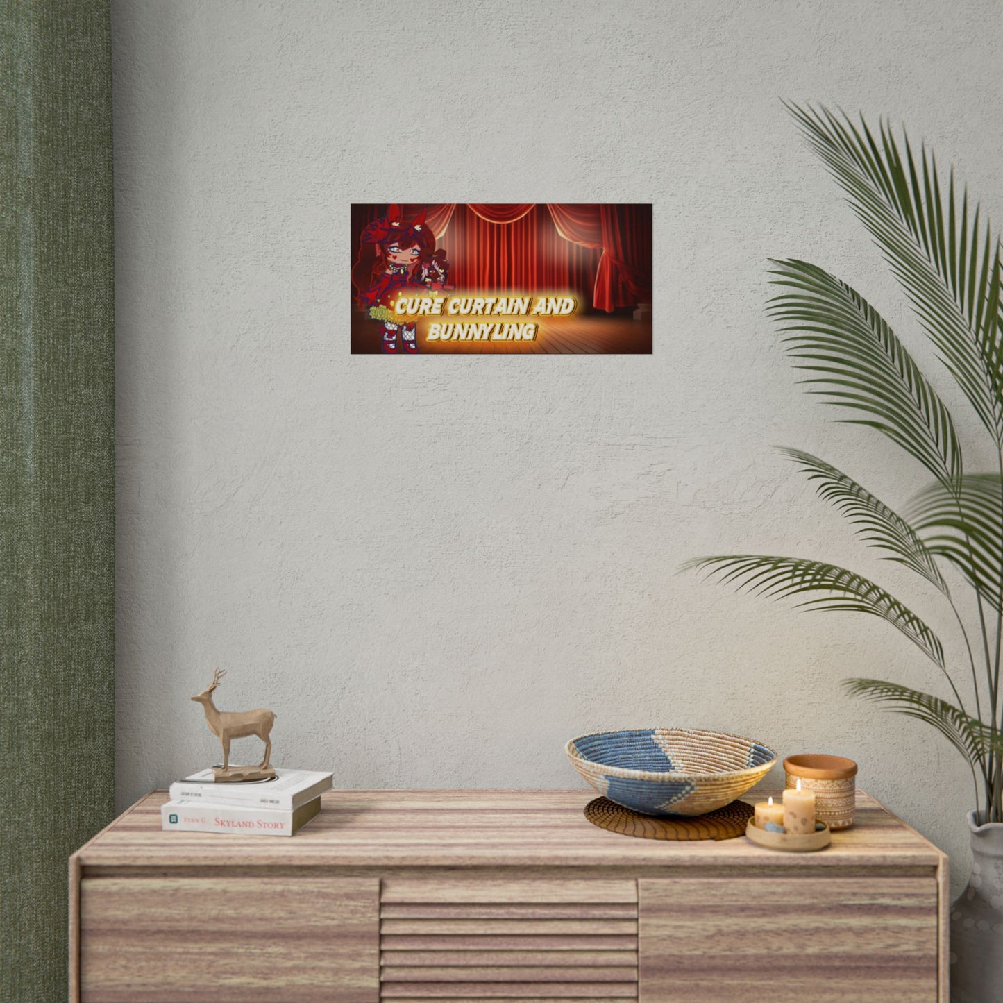 [Cure Curtain and Bunnyling] - Cozy Whimsy Wall Scroll Poster