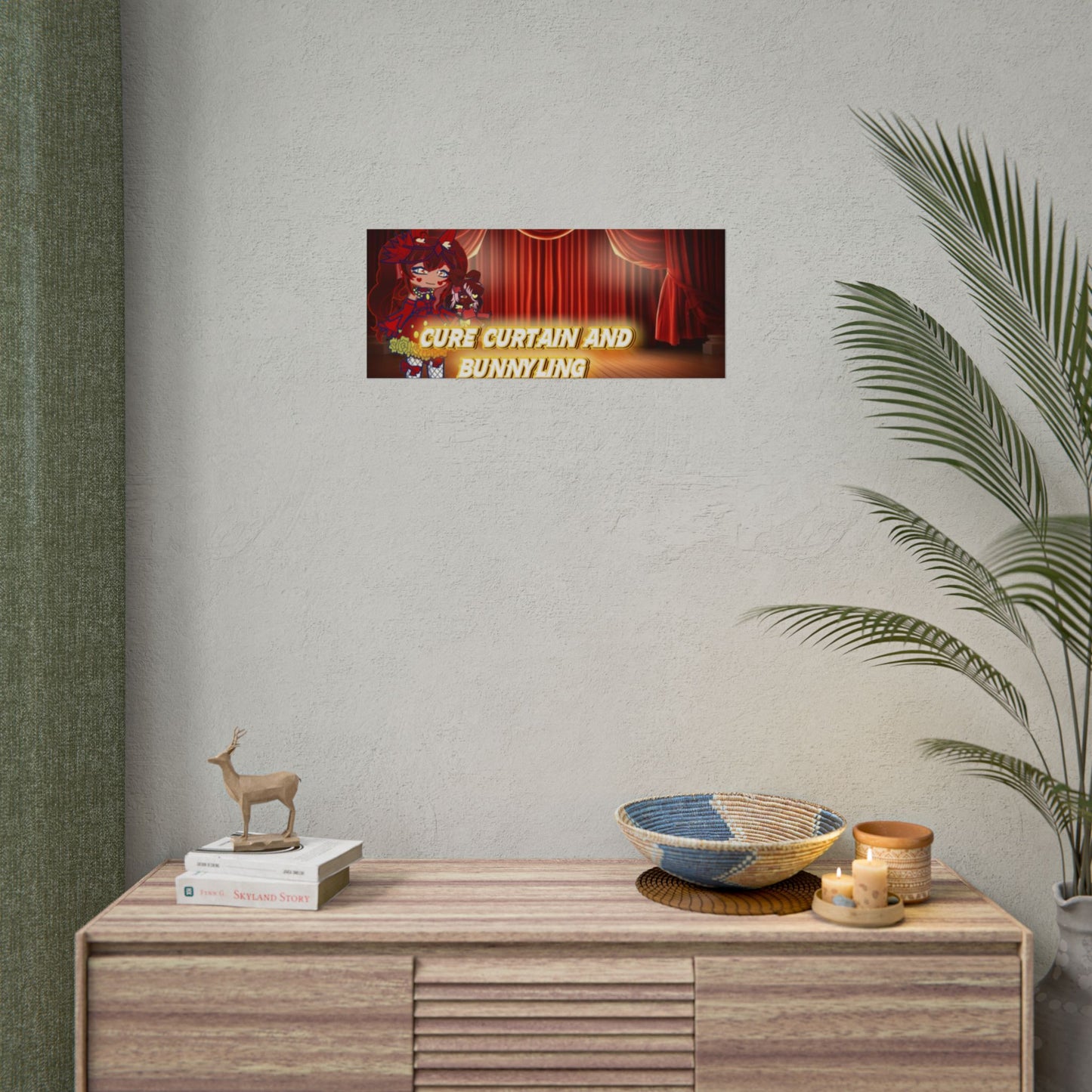 [Cure Curtain and Bunnyling] - Cozy Whimsy Wall Scroll Poster