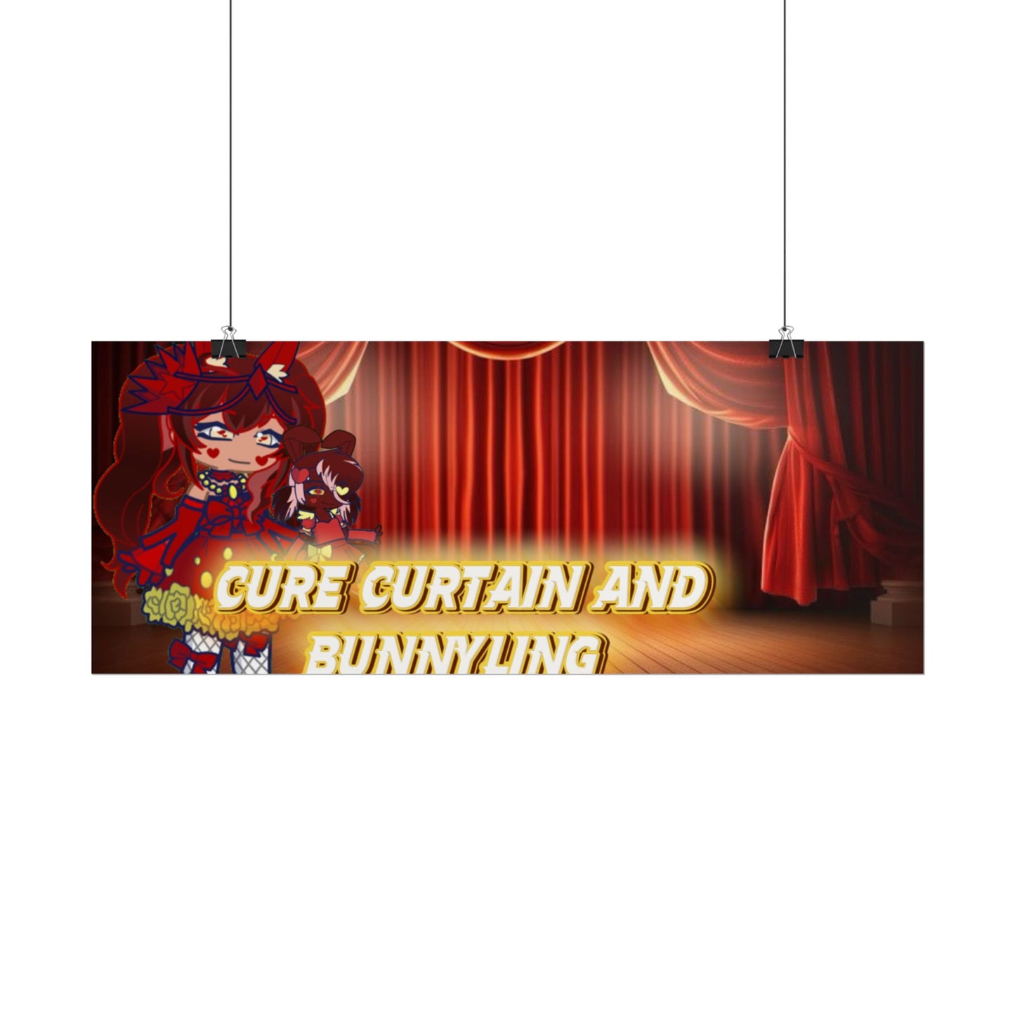 [Cure Curtain and Bunnyling] - Cozy Whimsy Wall Scroll Poster
