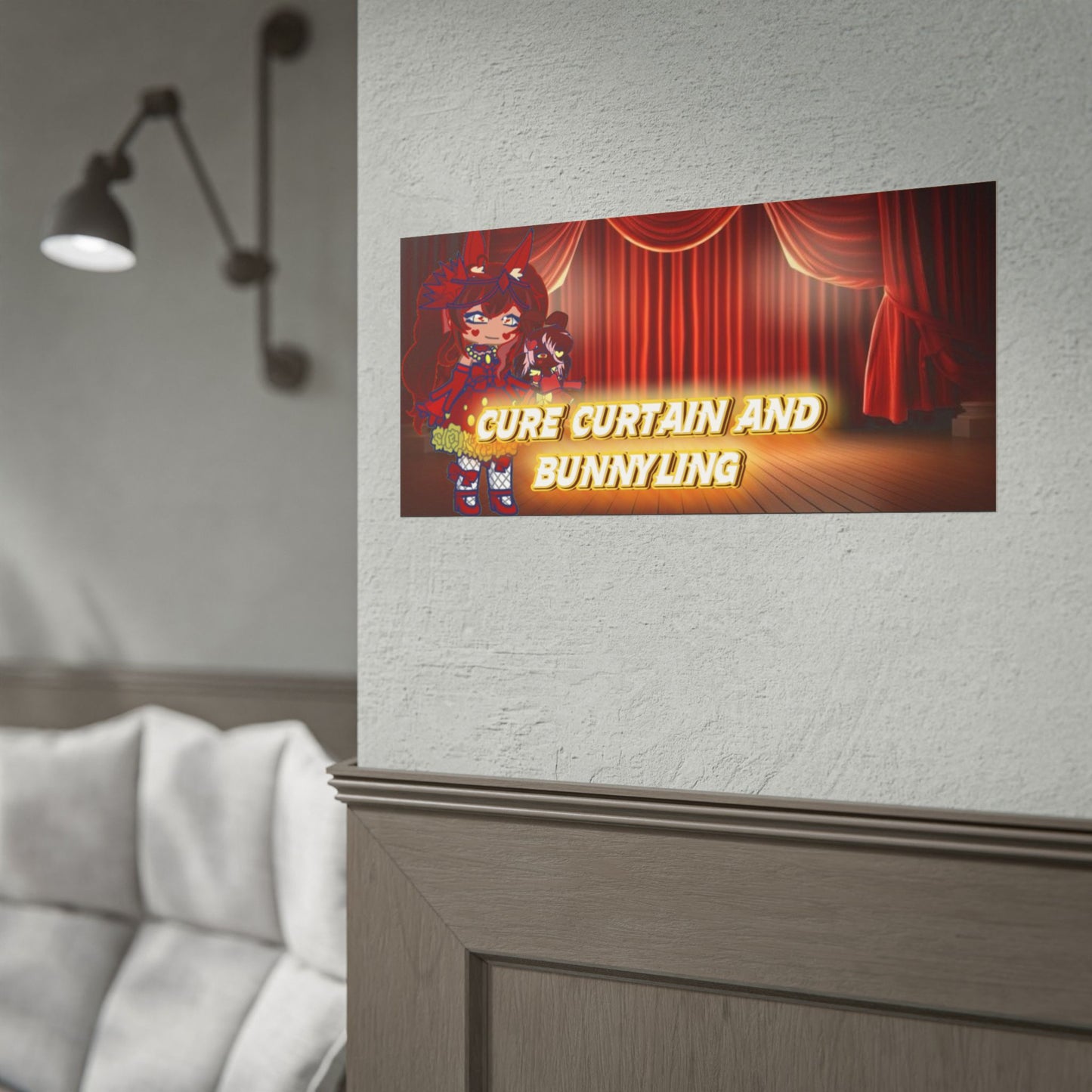 [Cure Curtain and Bunnyling] - Cozy Whimsy Wall Scroll Poster