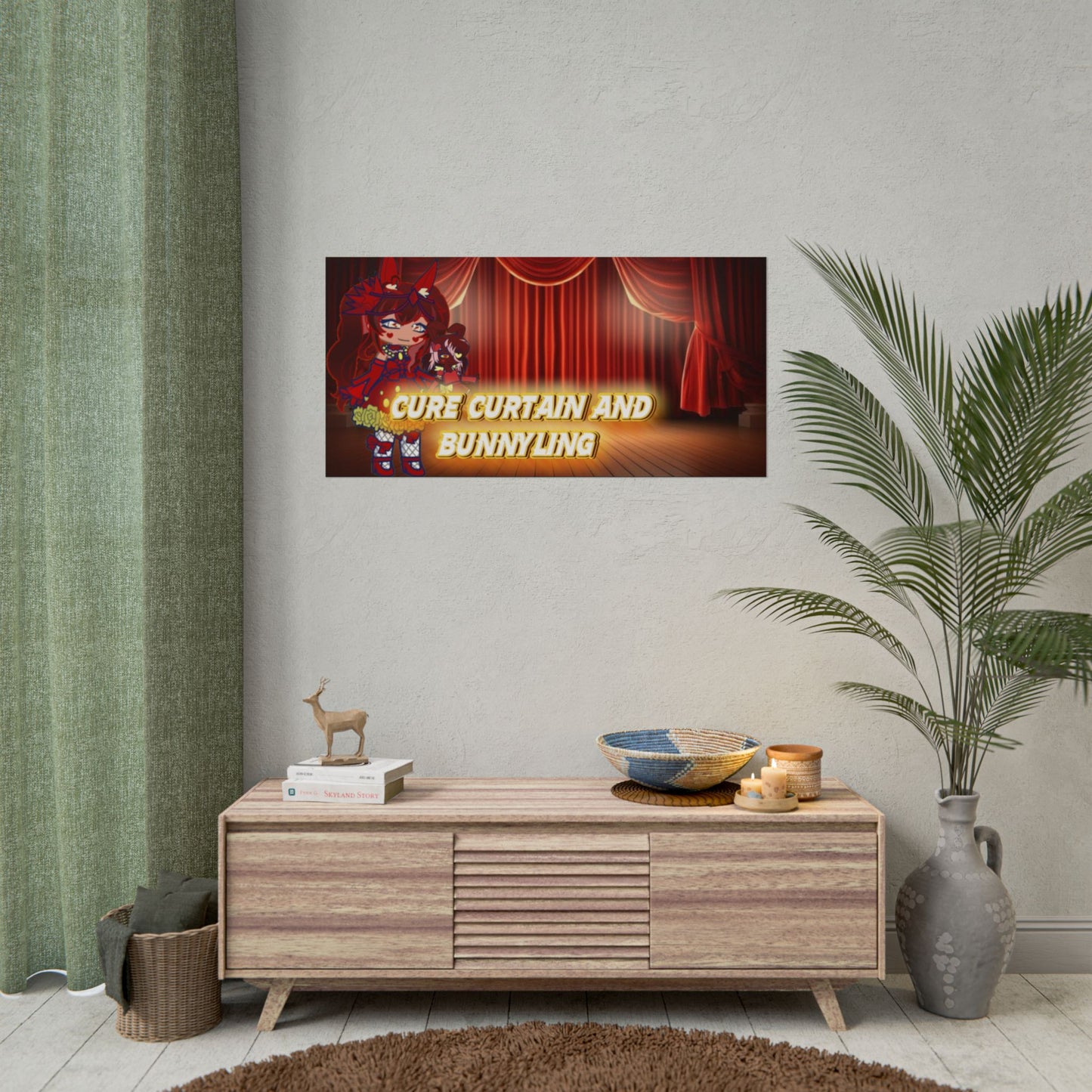[Cure Curtain and Bunnyling] - Cozy Whimsy Wall Scroll Poster