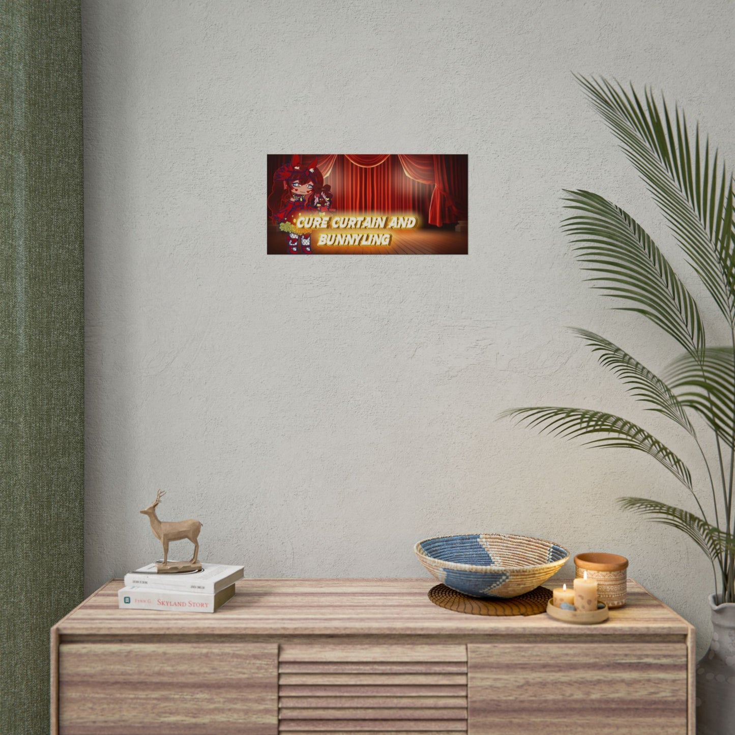 [Cure Curtain and Bunnyling] - Cozy Whimsy Wall Scroll Poster