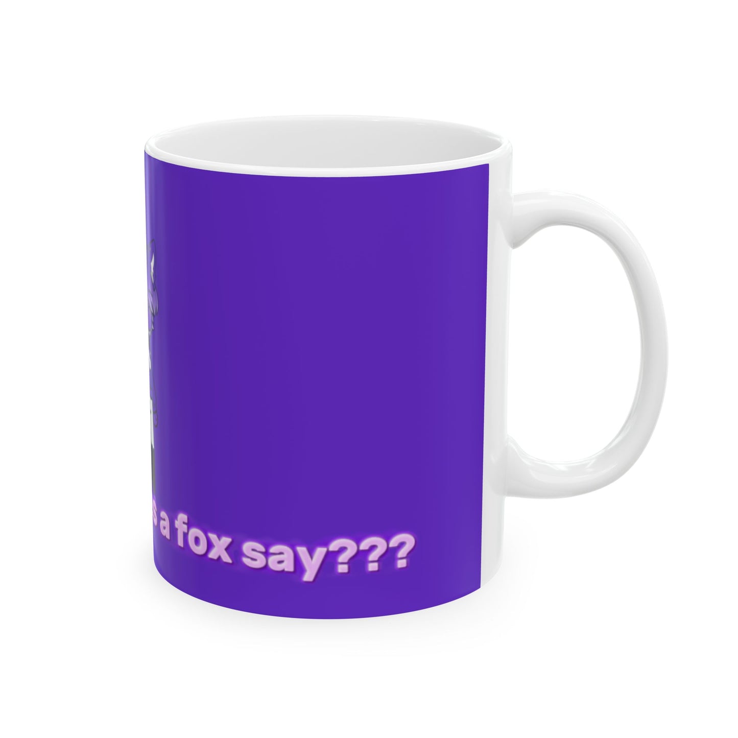 [What Does the Fox Say?] - Purple Fox Meme Ceramic Mug