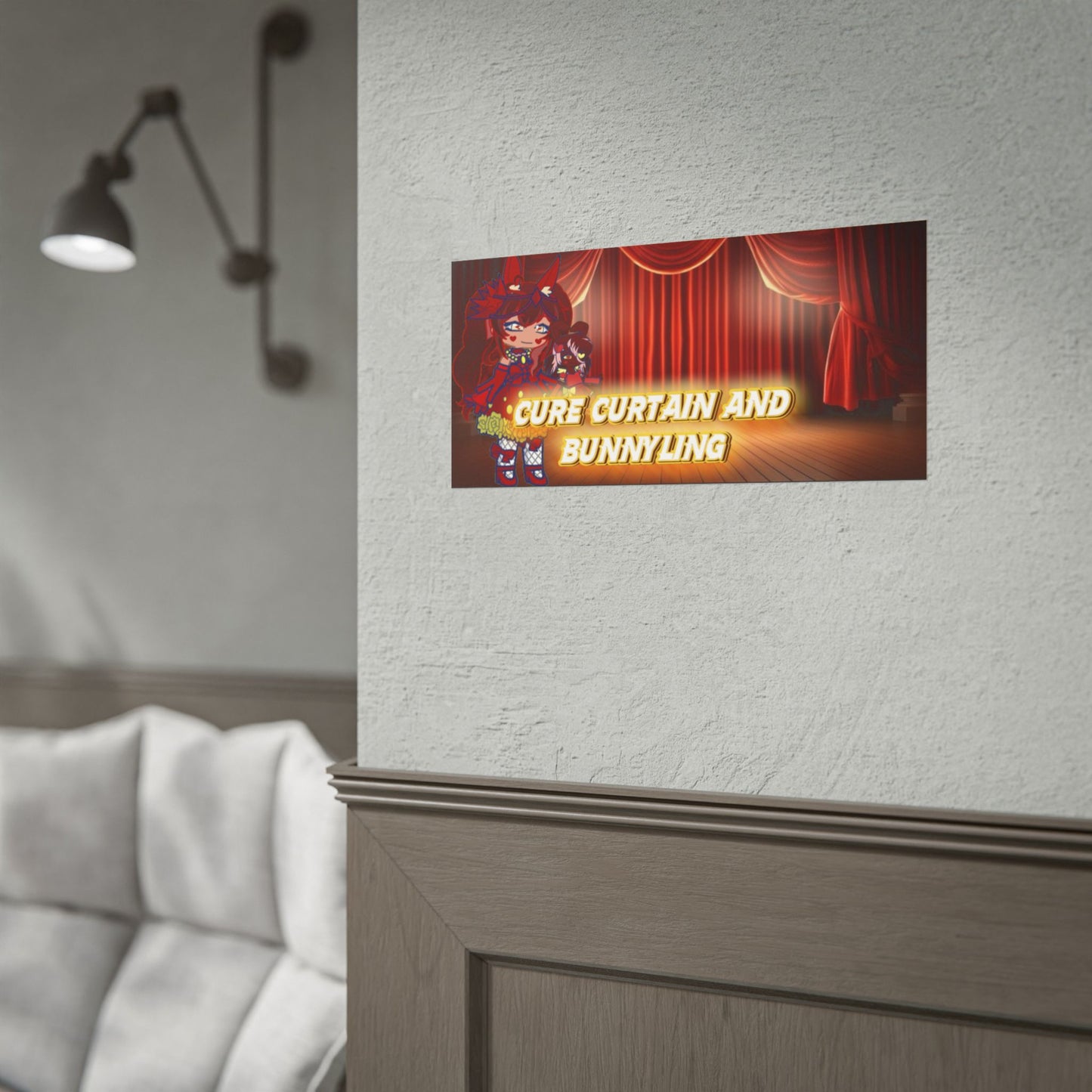 [Cure Curtain and Bunnyling] - Cozy Whimsy Wall Scroll Poster
