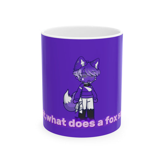 [What Does the Fox Say?] - Purple Fox Meme Ceramic Mug