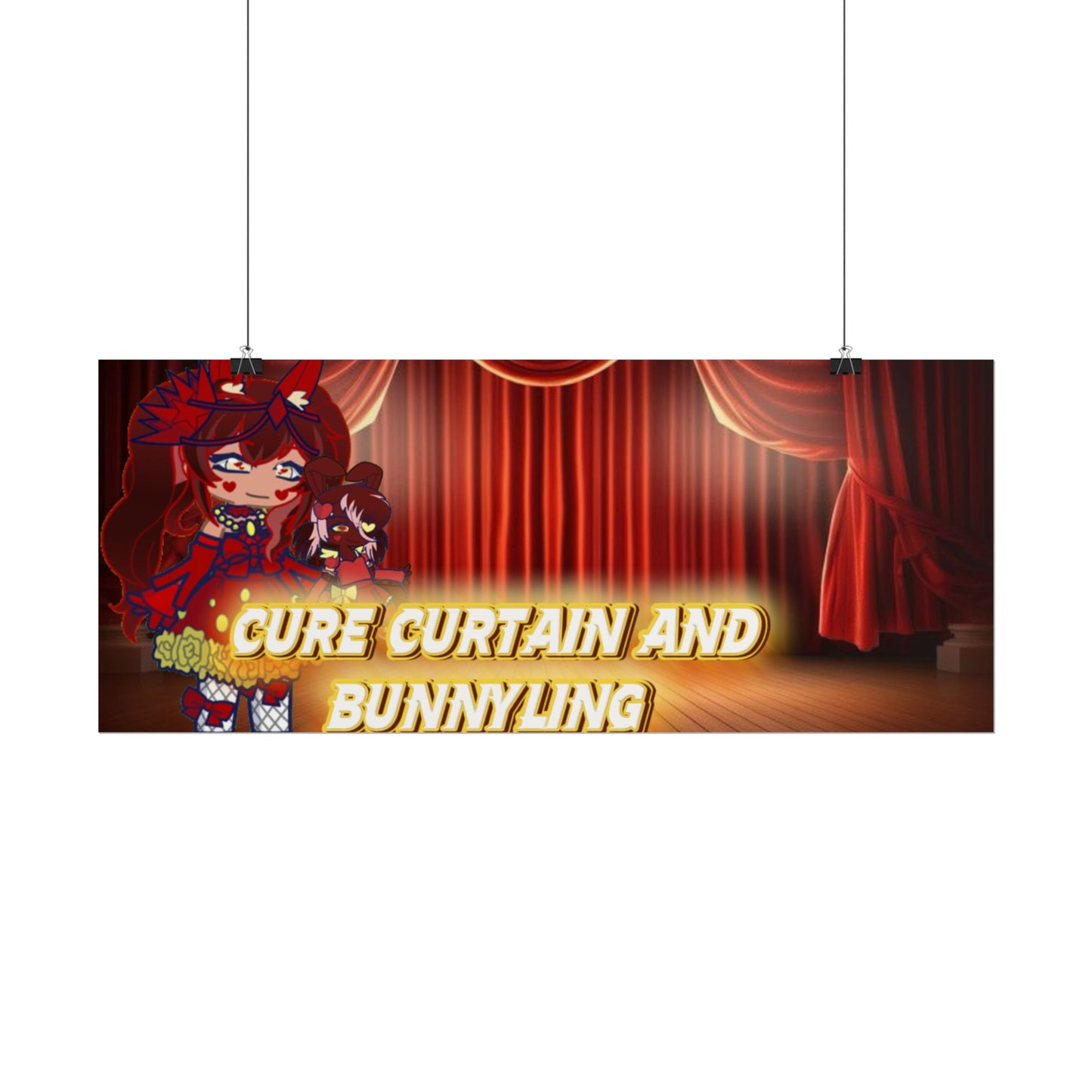 [Cure Curtain and Bunnyling] - Cozy Whimsy Wall Scroll Poster