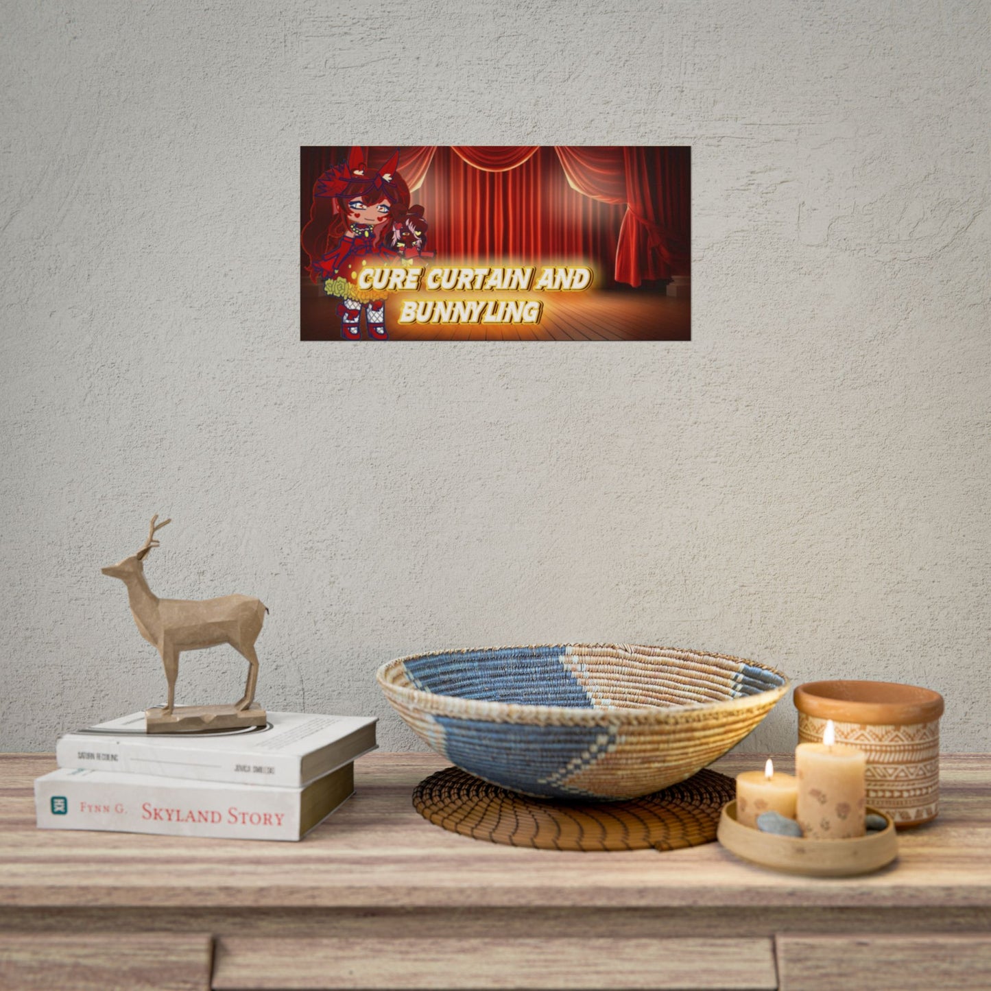 [Cure Curtain and Bunnyling] - Cozy Whimsy Wall Scroll Poster