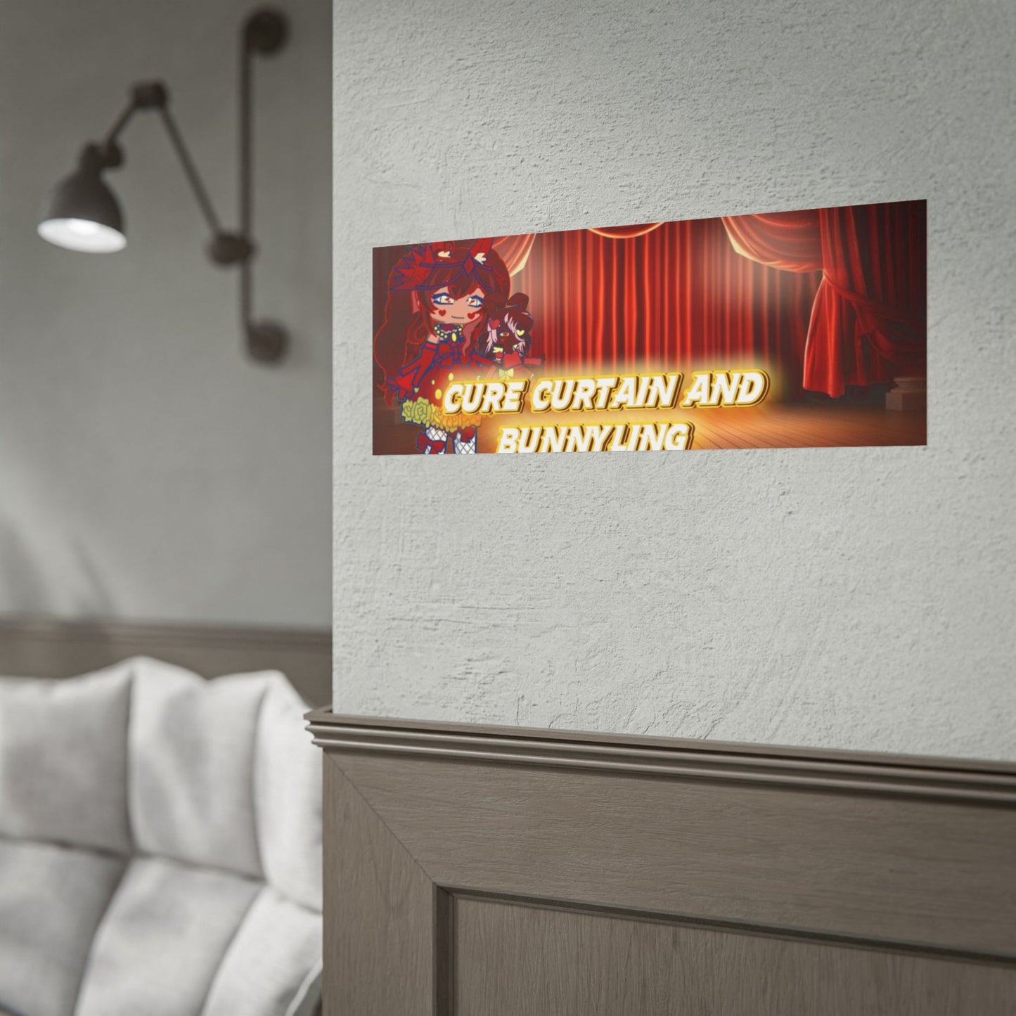 [Cure Curtain and Bunnyling] - Cozy Whimsy Wall Scroll Poster