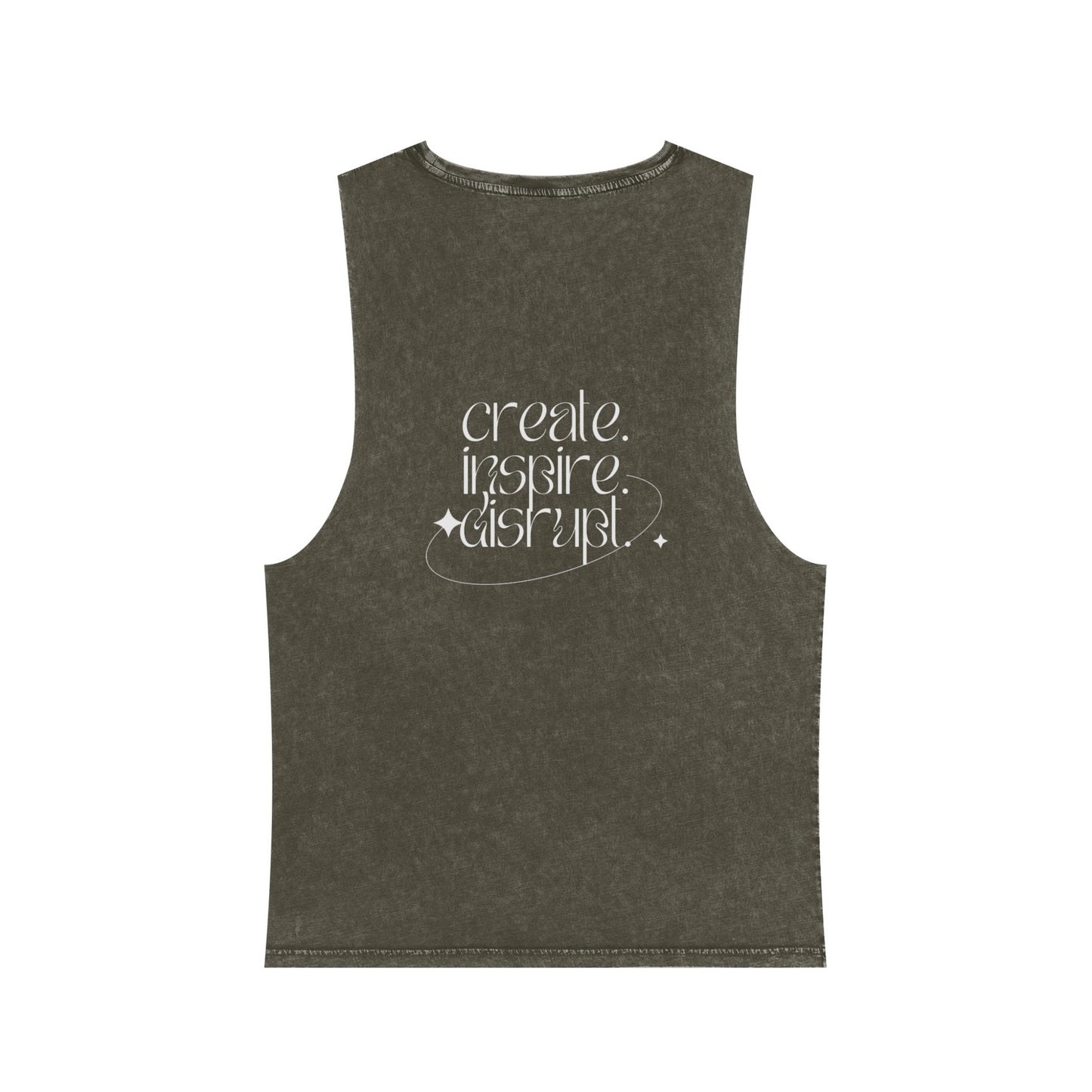 What Can't You Do? Unisex Stonewash Tank Top: "Create. Inspire. Disrupt."
