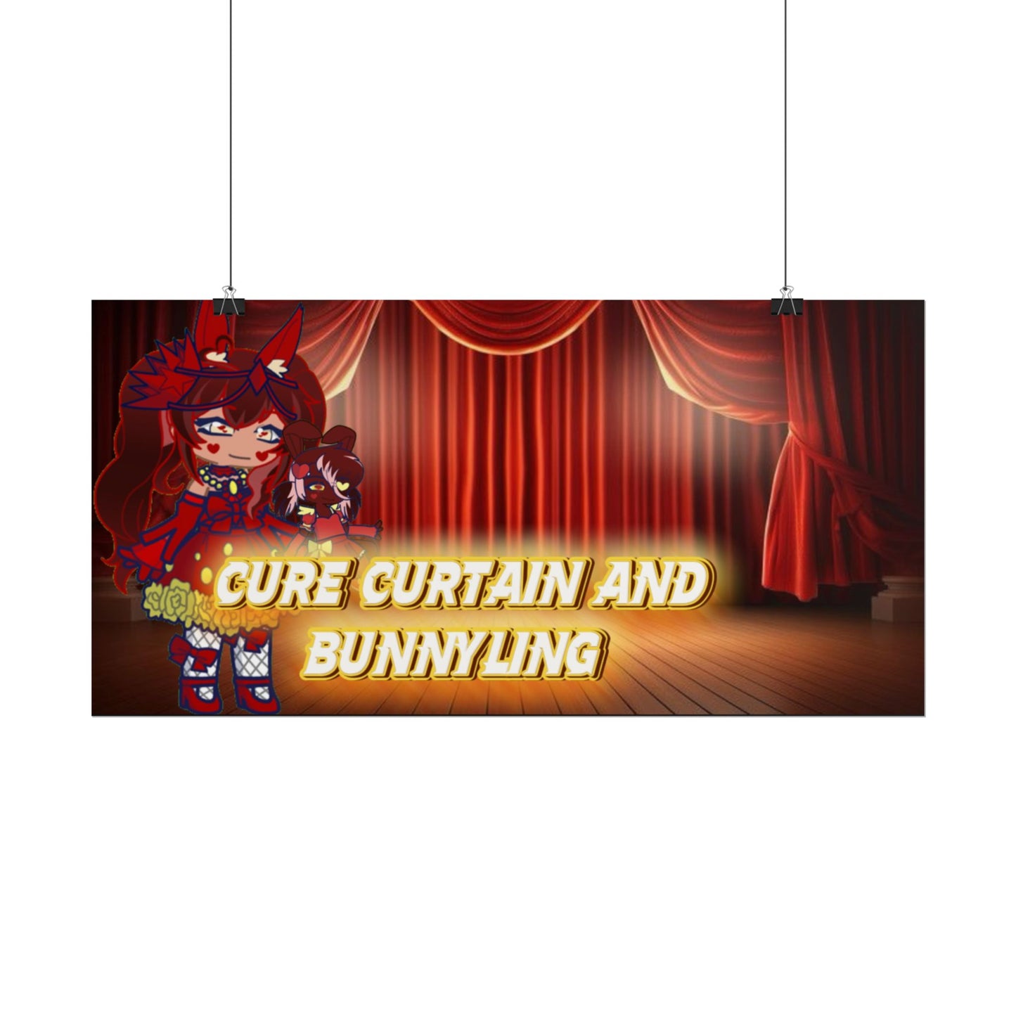 [Cure Curtain and Bunnyling] - Cozy Whimsy Wall Scroll Poster