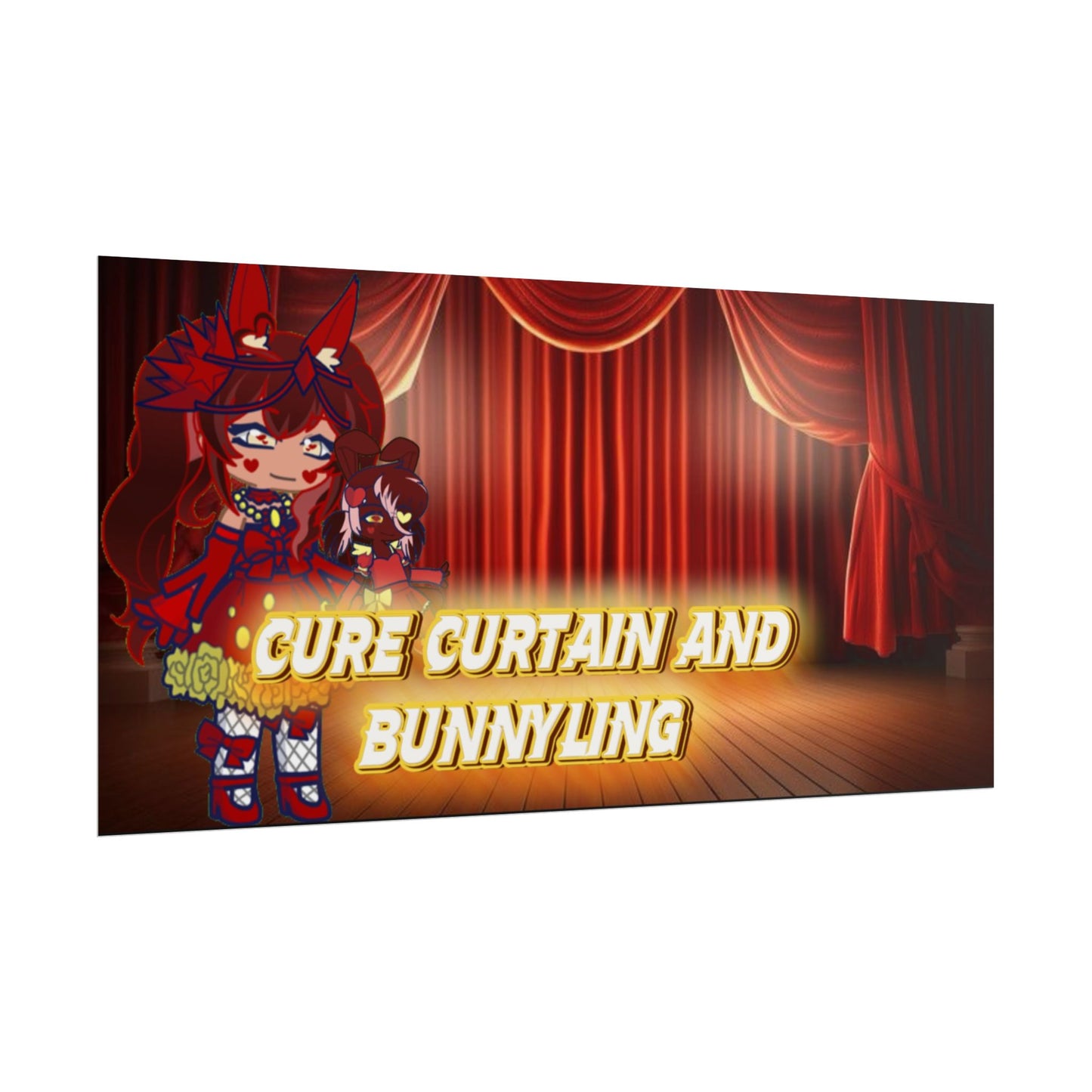 [Cure Curtain and Bunnyling] - Cozy Whimsy Wall Scroll Poster